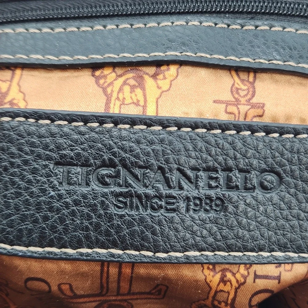 Tignanello Backpack Purse Black Genuine‎ Leather Mini Shoulder Bag Women